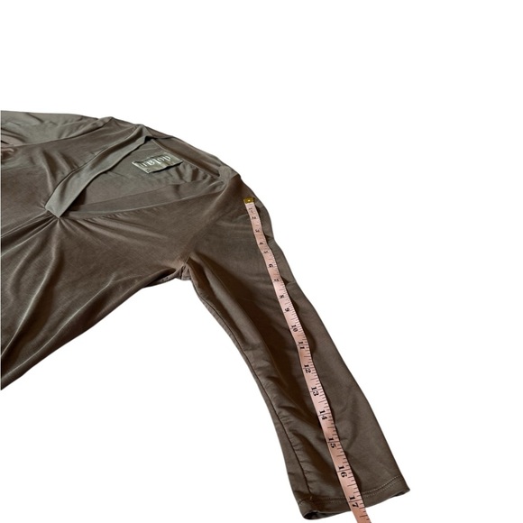 Dolan X Anthropologie Tegan Tunic Split Neck Drop Waist Cupro Mini Dress Size XS - Picture 8 of 14